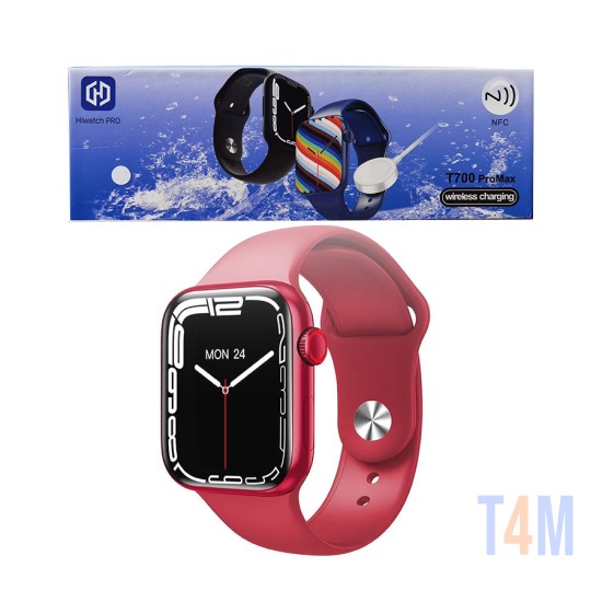 Smartwatch Deportivo HIwatch T700 Pro Max Serie 7 1.86" 2.5D Rojo